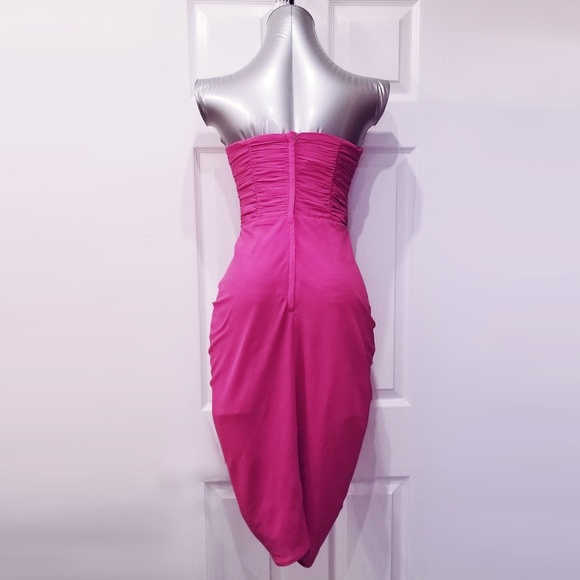 Ruffled Fuschia Wiggle Dress - Picture 2 of 4